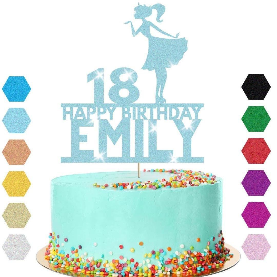 Stylish Girl Cake Topper Personalised Party Birthday Cake Decoration Any Name & Age
