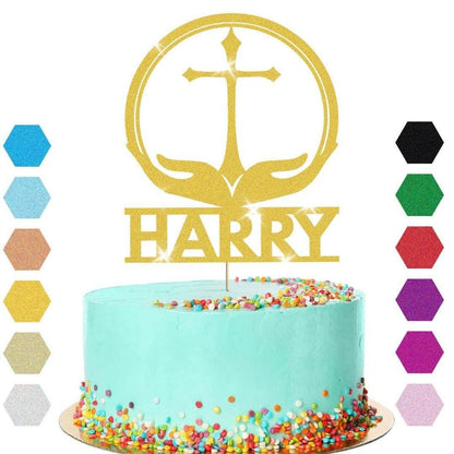 Personalised Cross Confirmation Cake Topper Congratulation Birthday Cake Any Name