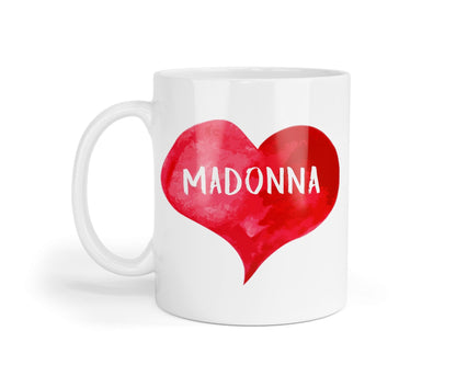Personalised I Love Madonna Mug: Custom Name Coffee Cup, UK Made