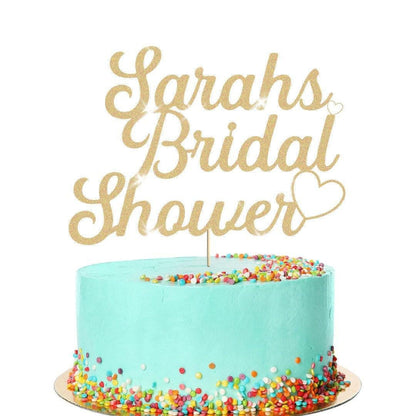 Personalised Bridal Shower Glitter Cake Topper Wedding Party Cake Decoration