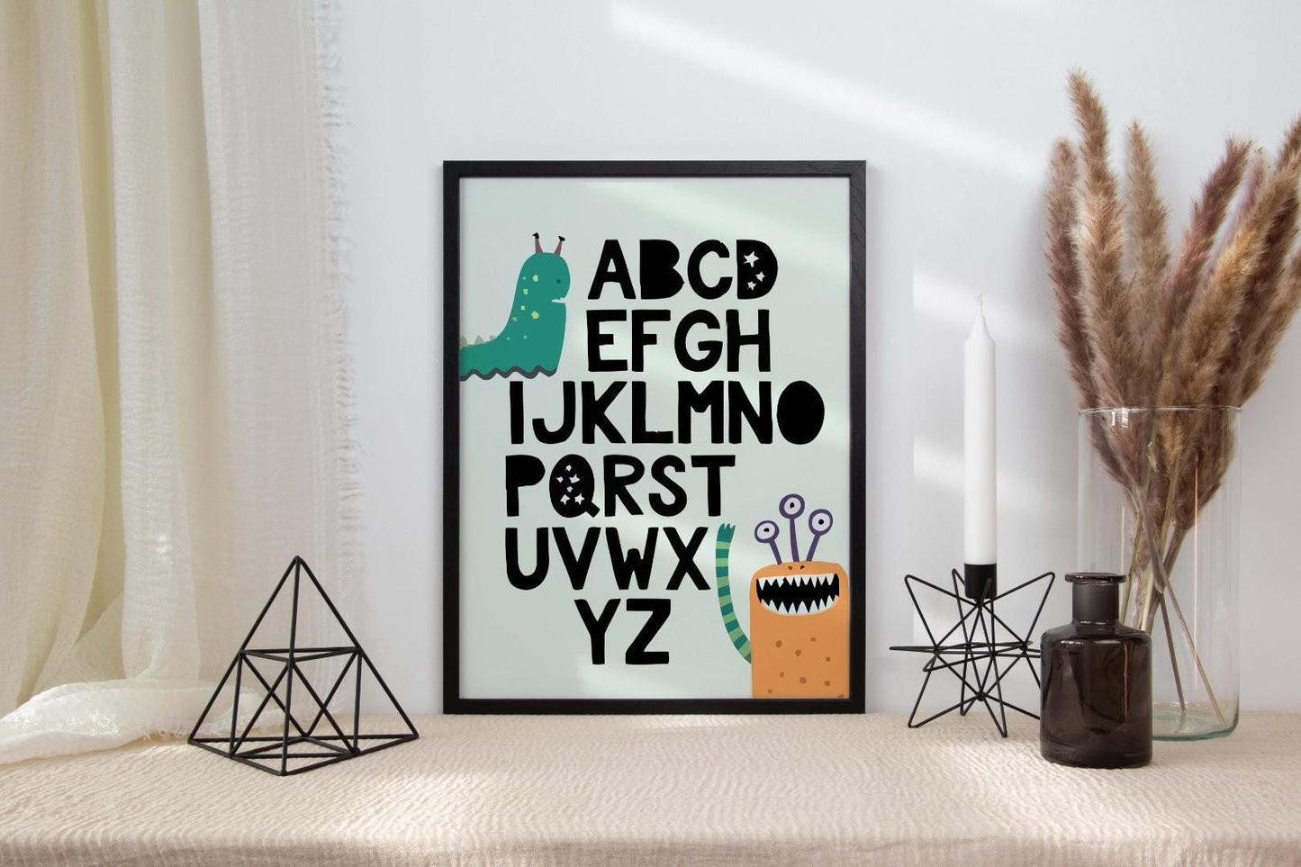 Monster Alphabet Nursery Art Print: Kids Wall Decor