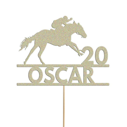 Personalised Horse Racing Jockey Topper Birthday Cake Decoration Any Name & Age