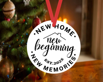 New Beginnings Christmas Bauble Home Memories Xmas Ceramic Ornament Hanging Gift