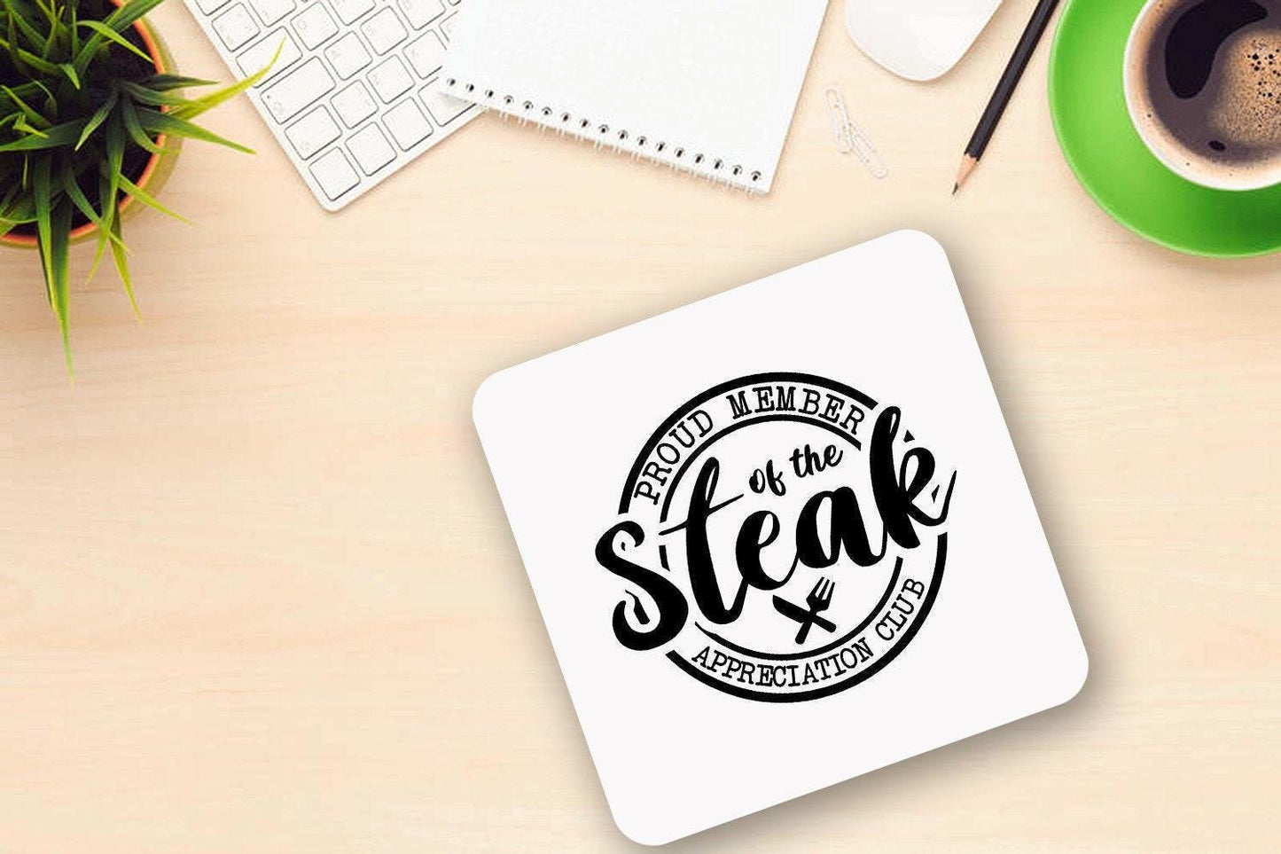 Proud Member Of The Steak Appreciation Club - Novelty Mug & Coaster Coffee Tea Cup Gift