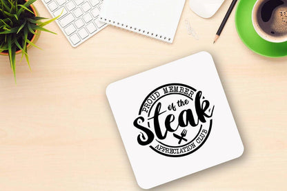 Proud Member Of The Steak Appreciation Club - Novelty Mug & Coaster Coffee Tea Cup Gift