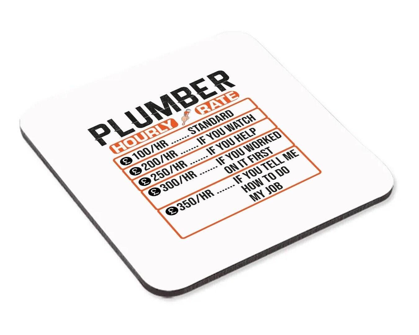 Plumber Hourly Rate - Novelty Coffee Mug & Coaster, Plumber Joke Tea Cup Gift