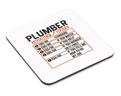Plumber Hourly Rate - Novelty Coffee Mug & Coaster, Plumber Joke Tea Cup Gift