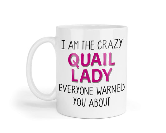 Crazy Quail Lady Mug: Novelty Bird Coffee Cup, UK Made