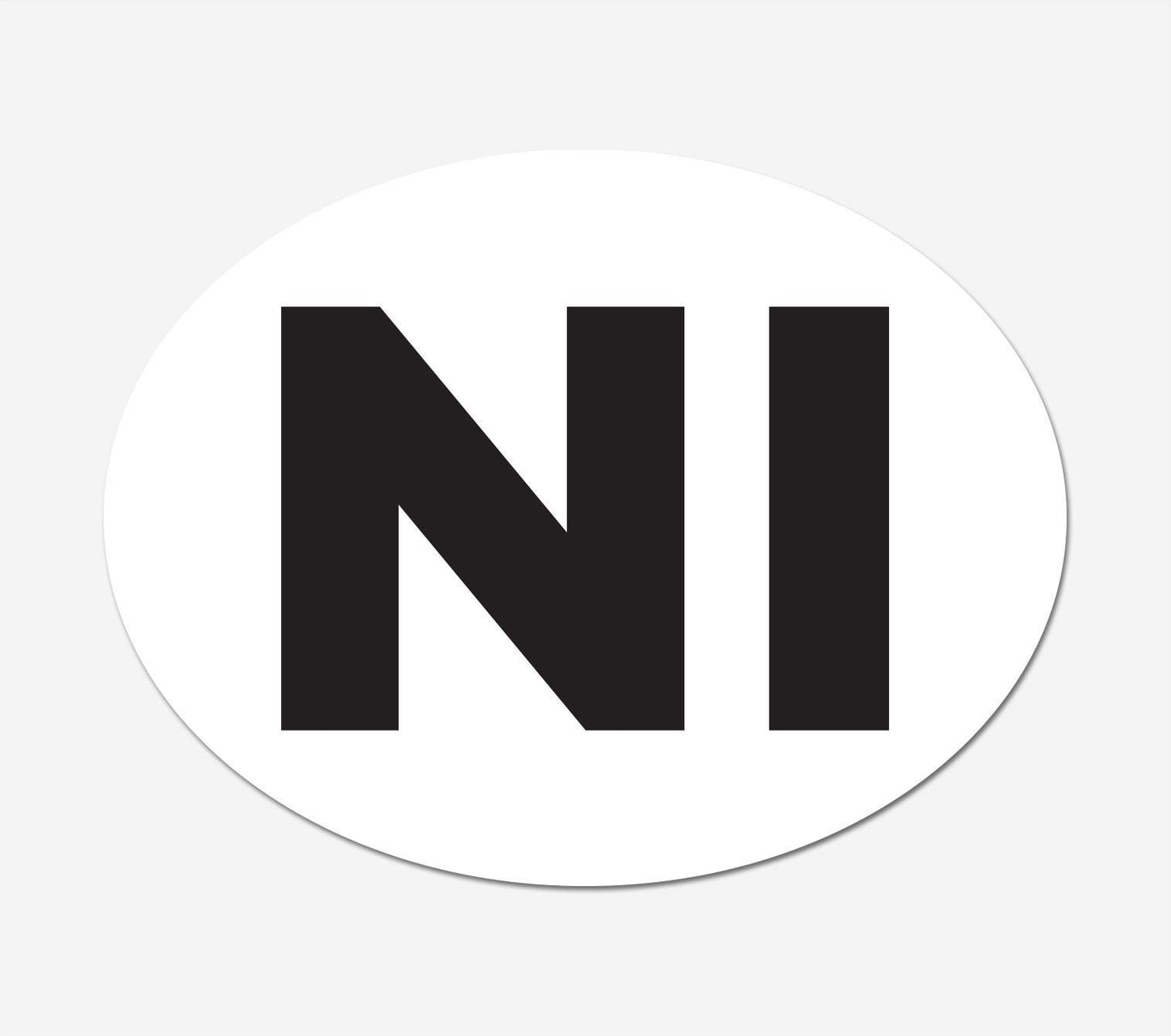 2 X Ni Car Stickers White Oval Self-adhesive Vinyl Car, Van, Lorry