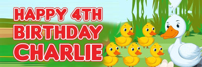2 Personalised Five Little Ducks Birthday Celebration Banners Decoration Posters