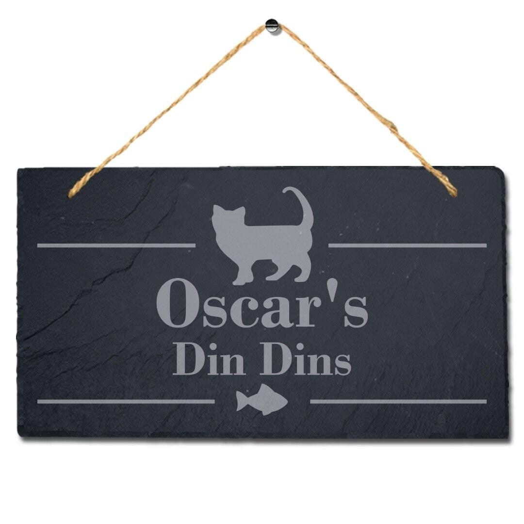Personalised Engraved Slate Cat Food Mat: Pet Placemat Tray