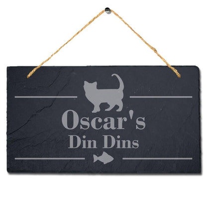 Personalised Engraved Slate Cat Food Mat: Pet Placemat Tray