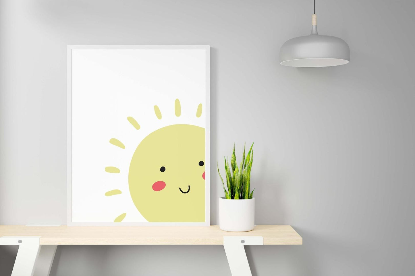 Bright Sun Morning Face Nursery Bedroom Boys Girls Wall Decor Art Poster Print