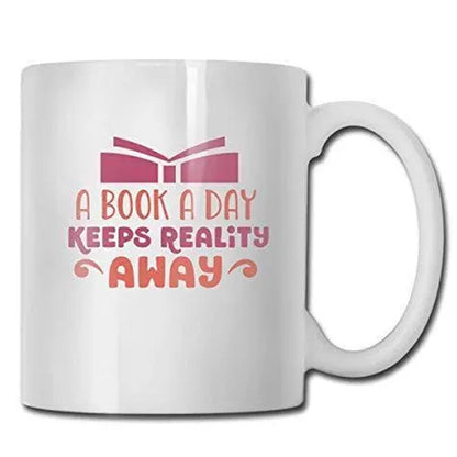 Book Lover Mug: 'A Book A Day' Funny Coffee Cup - UK Made