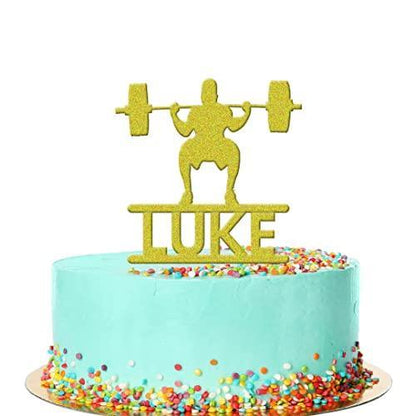 Personalised Weight Lifting Birthday Cake Topper Gym Training Acrylic Decoration