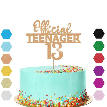 Personalised Official Teenager Glitter Cake Topper Birthday Gift Cake Decoration