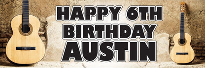2 Personalised Acoustic Guitar Birthday Celebration Banners Decoration Posters