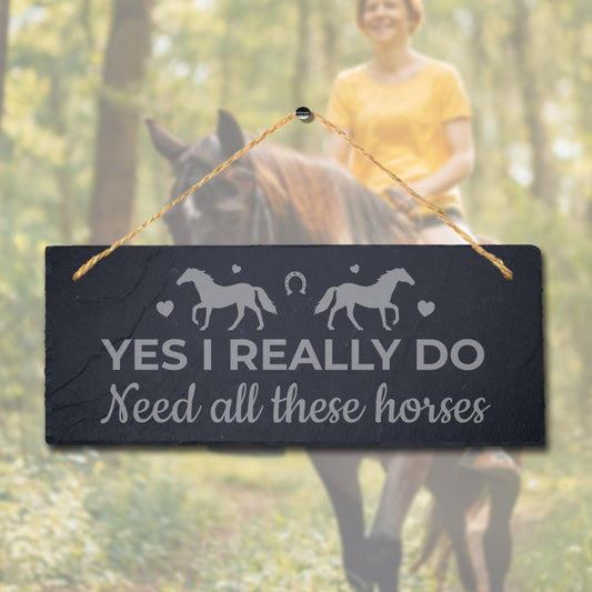 Laser Engraved Slate Pet Plaque: Horse Lover Gift
