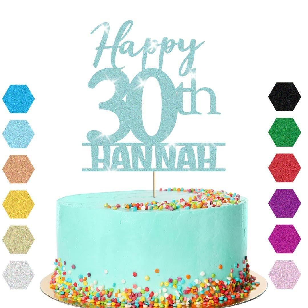 Personalised Name 30th Birthday Glitter Cake Topper Party Cake Decorations Gift