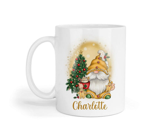 Personalised Gingerbread Gonk Mug and Coaster Set, Christmas Gift