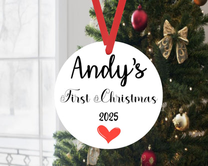 Personalised Name Baby First Christmas Bauble Xmas Santa Ceramic Ornament Gift