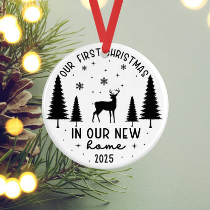 Personalised First Christmas New Home Bauble: Couple Keepsake Ornament