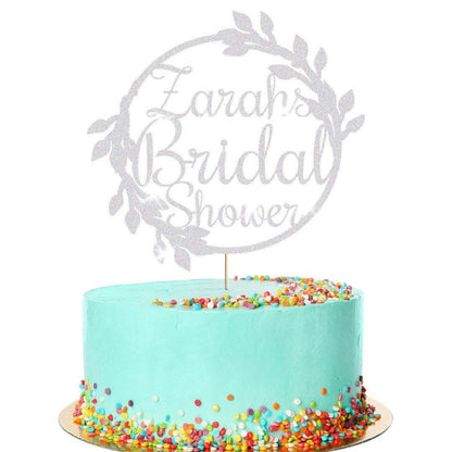 Customized Glitter Bridal Shower Cake Topper For Wedding Party Decoration