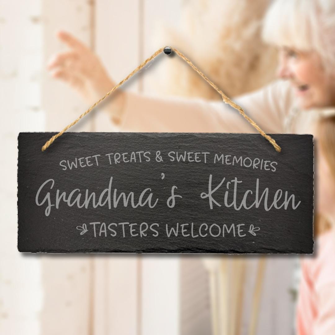 Sweet Treat Sweet Memories Hanging Slate Sign Grandmas Kitchen Gift Home Art