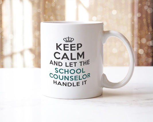 Funny School Counselor Mug: Keep Calm Gift for Graduates
