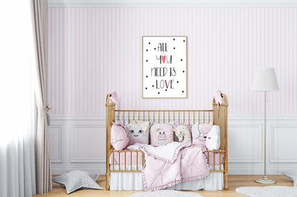 All You Need Is Love Poster: Boho Kids Nursery Wall Art Print