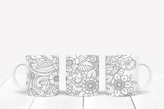 Floral Mug and Coaster Set: Flower Design Gift