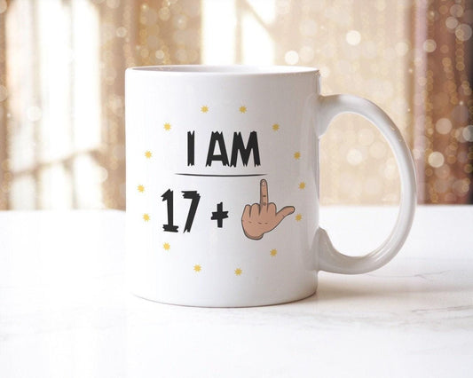 Funny 18th Birthday Mug: Rude Middle Finger Gift