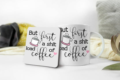 Funny Coffee Mug & Coaster Set: Novelty Gift for Friends