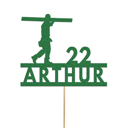 Personalised Construction Worker Cake Topper Custom Builder Cake Decoration Any Name Age