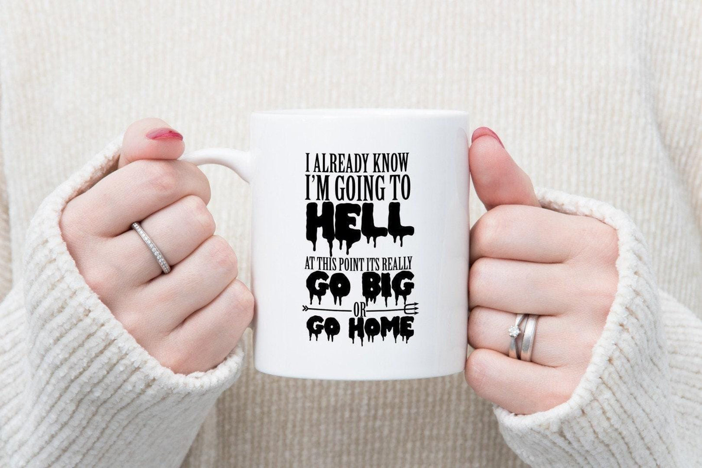 Funny 'Going to Hell' Novelty Mug & Coaster Set