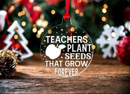 Teacher Plant Seeds Christmas Bauble Teaching Assistant Nursery Gift Decoration