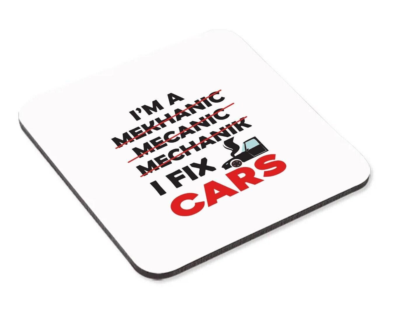 Mechanic Mug & Coaster Set: I Fix Cars, Novelty Gift