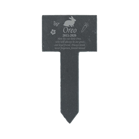 Personalised Memorial Slate Plant Markers Laser Engraved For Outdoor Plants