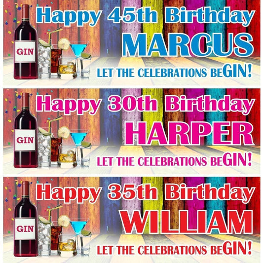 Personalised Birthday Party Banner: Let The Celebrations Begin (Set of 2)