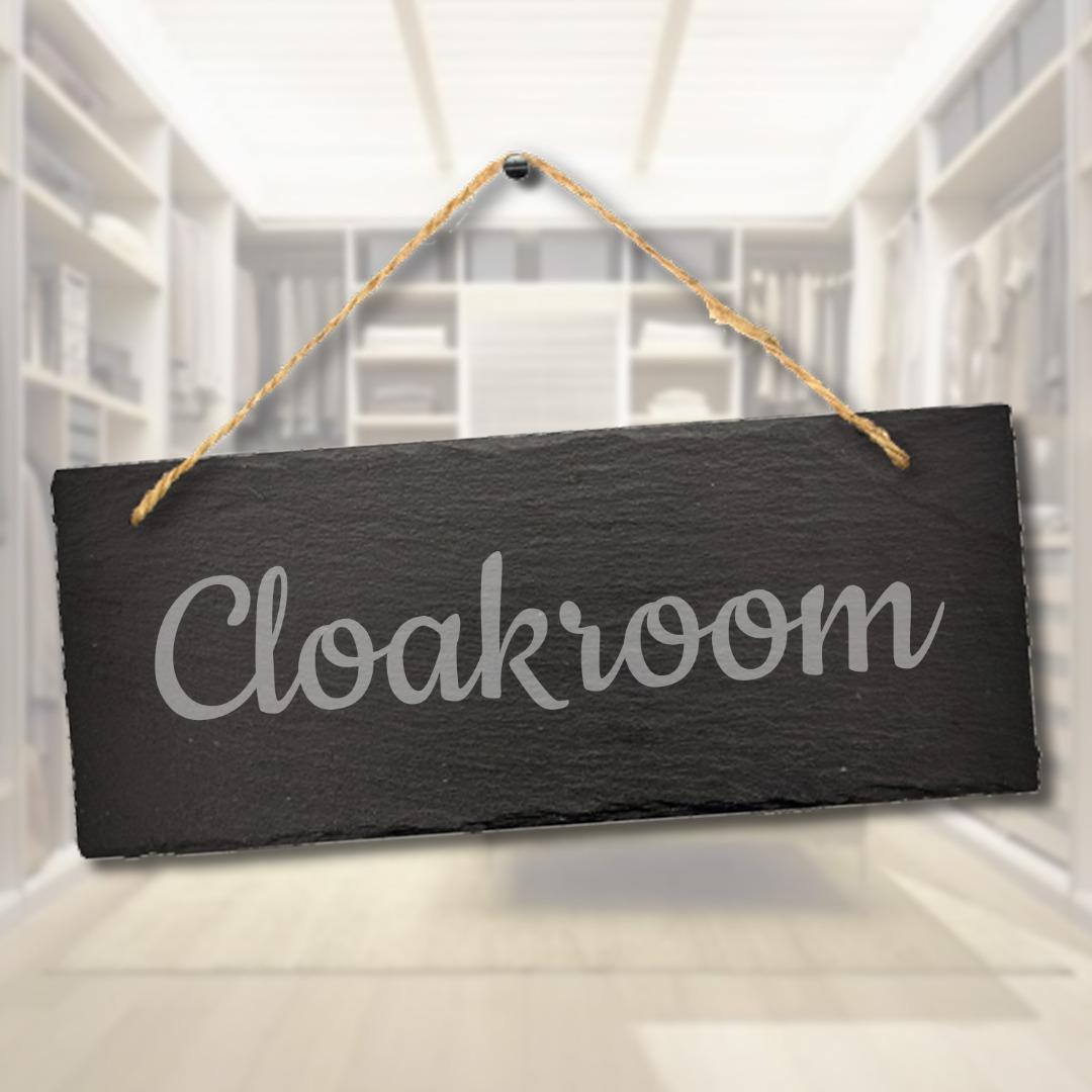 Cloakroom Engraved Hanging Cupboard Closet Slate Plaque Home Decor Gift Sign