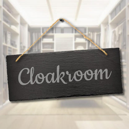 Cloakroom Engraved Hanging Cupboard Closet Slate Plaque Home Decor Gift Sign