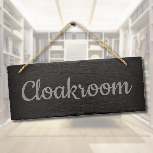 Cloakroom Engraved Hanging Cupboard Closet Slate Plaque Home Decor Gift Sign