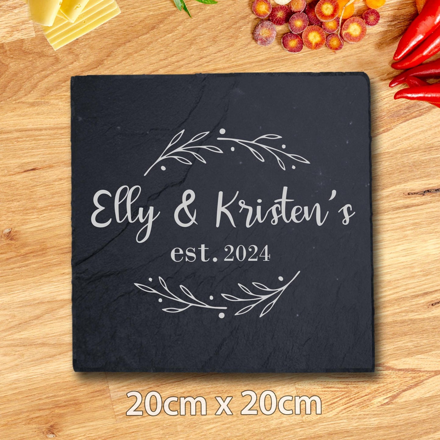 Personalised Slate Plaque Serving Board Laser Engraved Stone Tray Art Home Gift