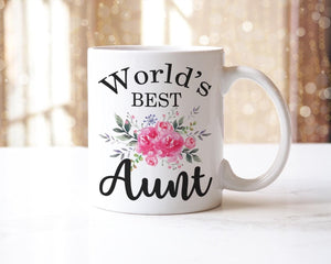 World Best Aunty Mug & Coaster Set Birthday Christmas Niece Nephew Coffee Gift