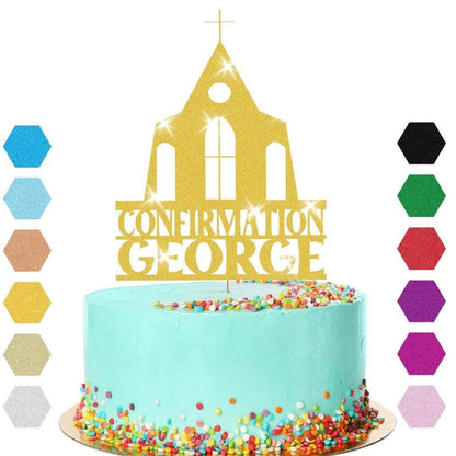Personalised Church Confirmation Cake Topper Congratulation Birthday Cake Any Name