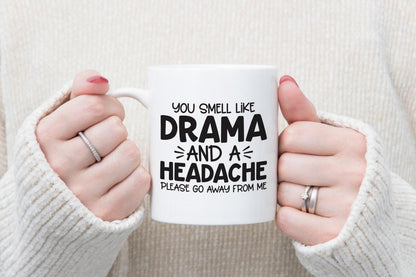 You Smell Like Drama Mug Coaster Gift Set Teacher Tea Cup Office Workspace Funny Receptionist Helpdesk Coffee Mug Set