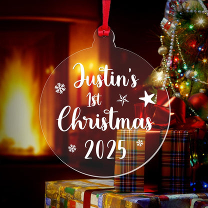 Personalised Babys First Christmas Bauble Baby 1st Xmas Gift Tree Decoration