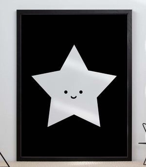 Cute Star Face Nursery Bedroom Boys Girls Wall Decor Art Poster Print
