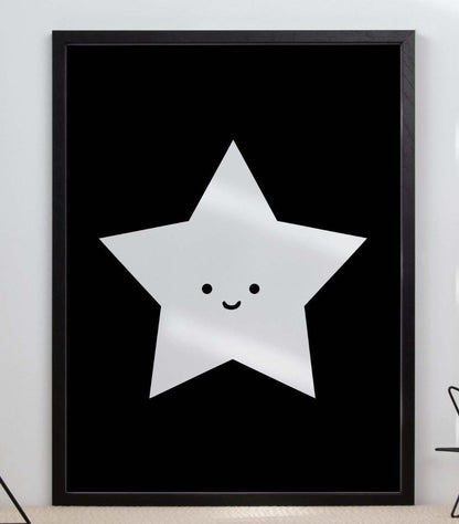 Cute Star Face Nursery Bedroom Boys Girls Wall Decor Art Poster Print