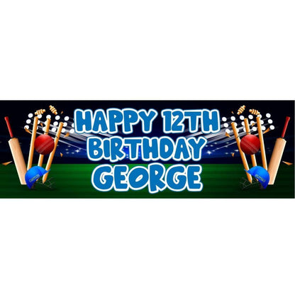 2x Personalised Cricket Birthday Banner: Batsmen Party Decoration